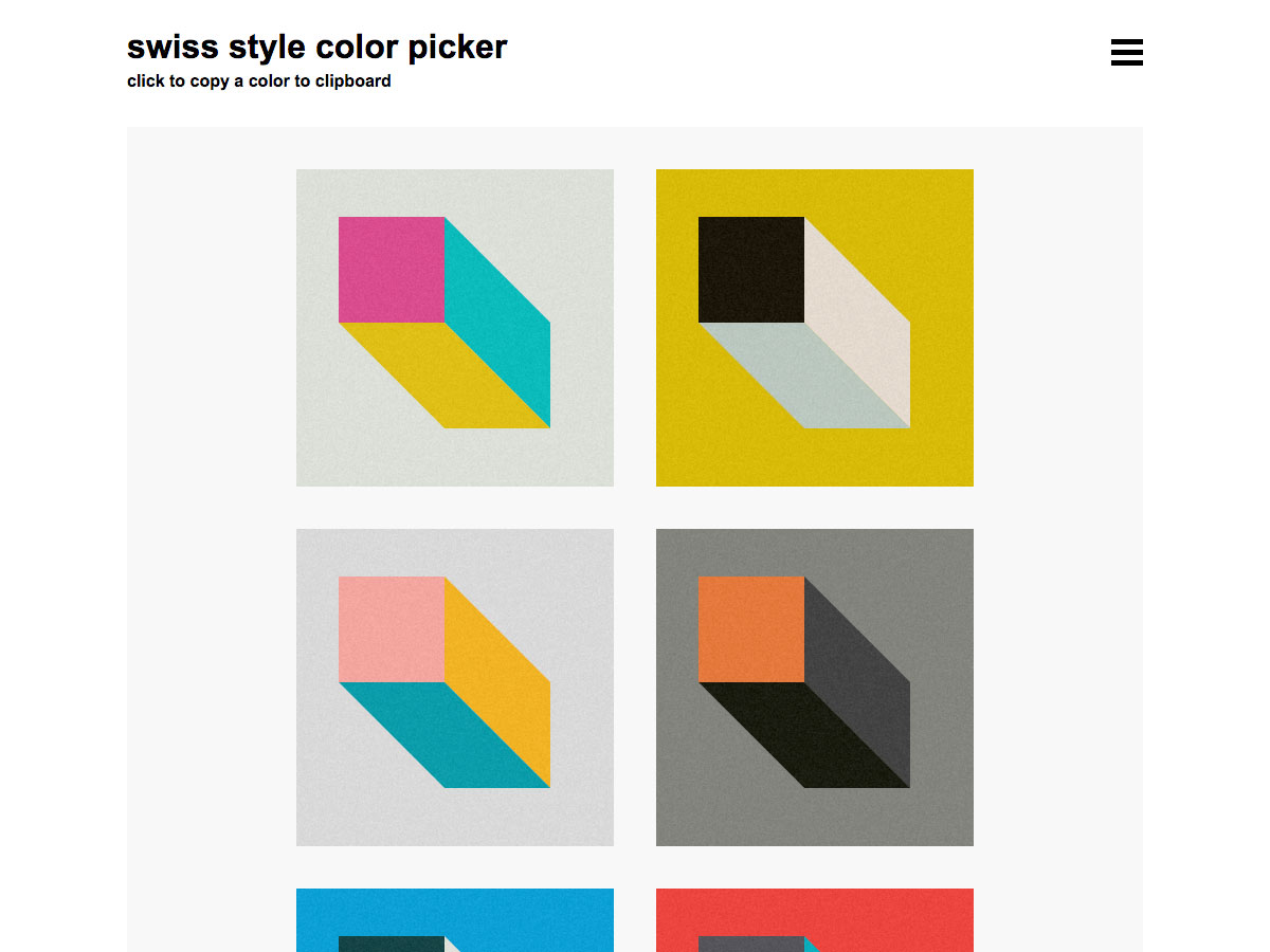 swiss style color picker