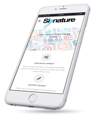 iPhone with Signature site showing
